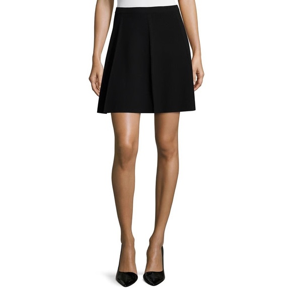 Theory Arryn Prosecco Viscose Knit Ribbed Black A Line Mini Skirt EUC Size XS - Picture 3 of 12